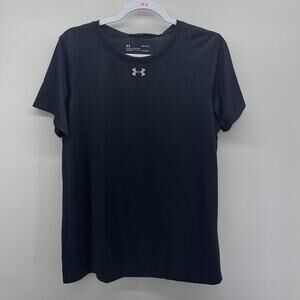 Under‎ Armour Black HeatGear Loose Fit Short Sleeve Athletic Tee